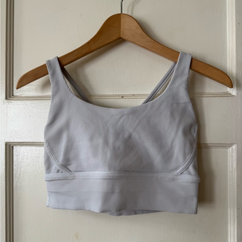 Lululemon | Women's ‘Energy’ Ribbed Gray Longline Sports Bra sz 8